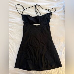 Rochelle Boutique Cut Out Mini Black Dress NWT